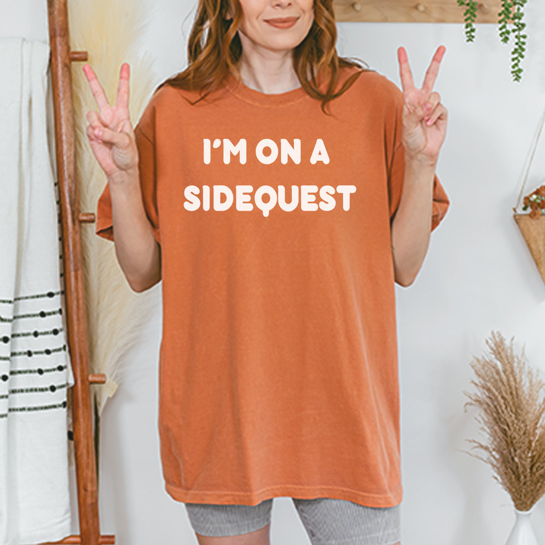 I'm On A Sidequest Festival Rave EDM graphic on Garment-Dyed Heavyweight Unisex T-Shirt alternate view 30