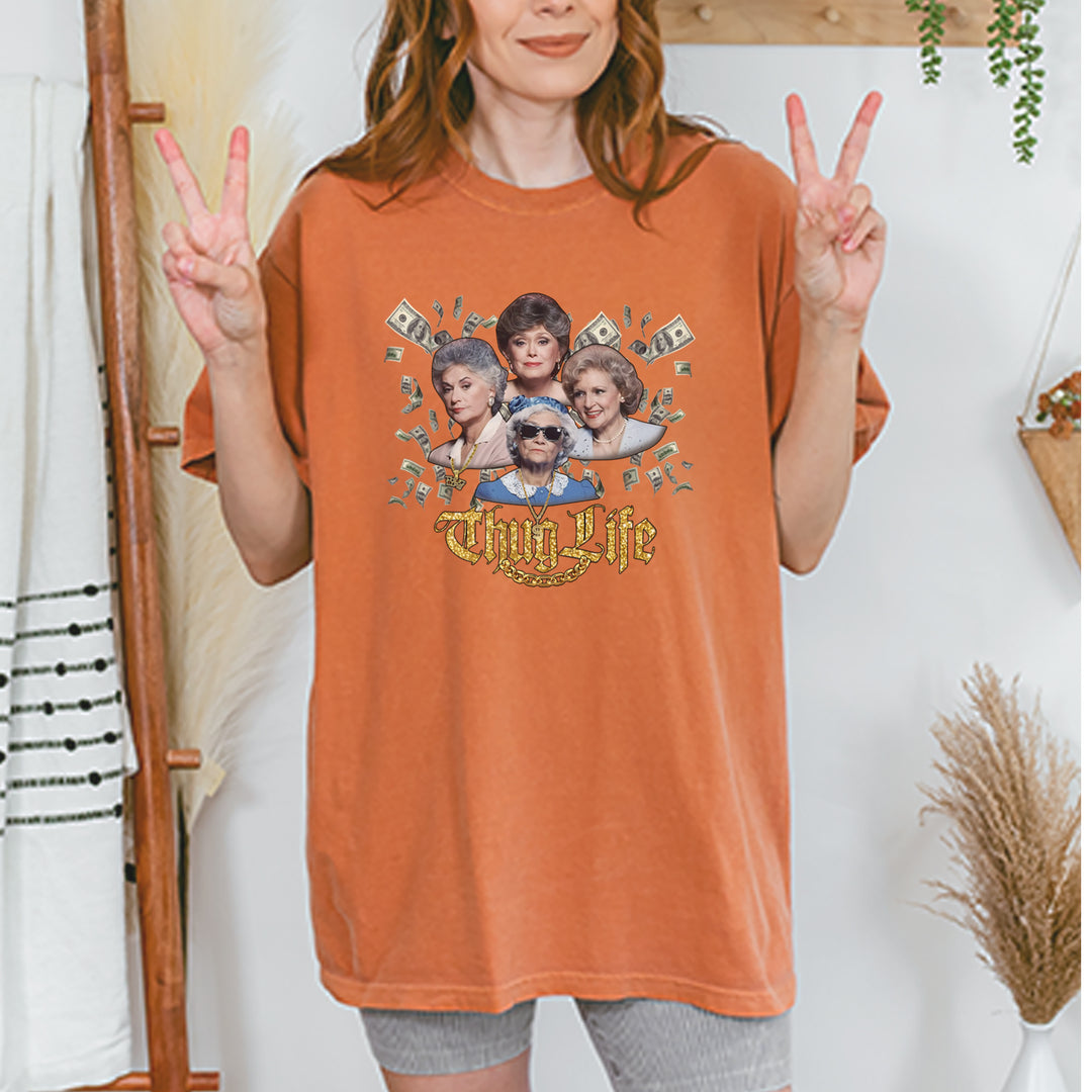 Golden Chain Thug Life Girls Vintage Soft Unisex T-shirt 