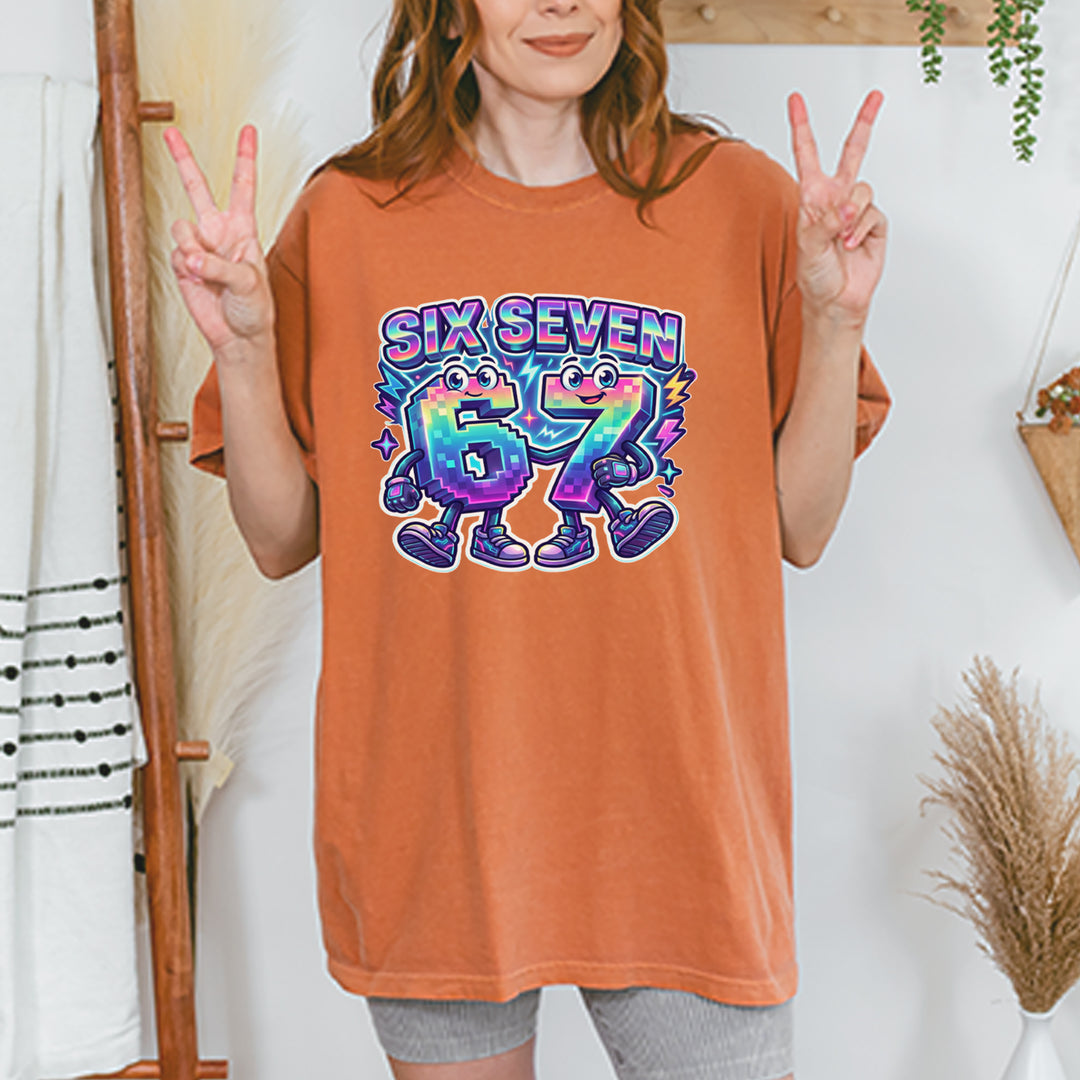 Six Seven 67 Retro Pixel Buddies Vintage Soft Unisex T-shirt 