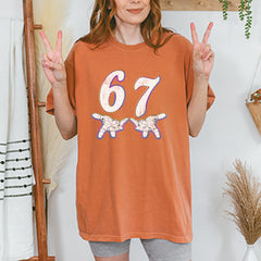 67 Hands Meme Viral Drill Vintage Soft Unisex T-shirt 