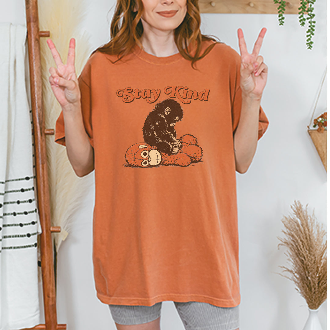 Punch Stay Kind Macaque Vintage Soft Unisex T-shirt 