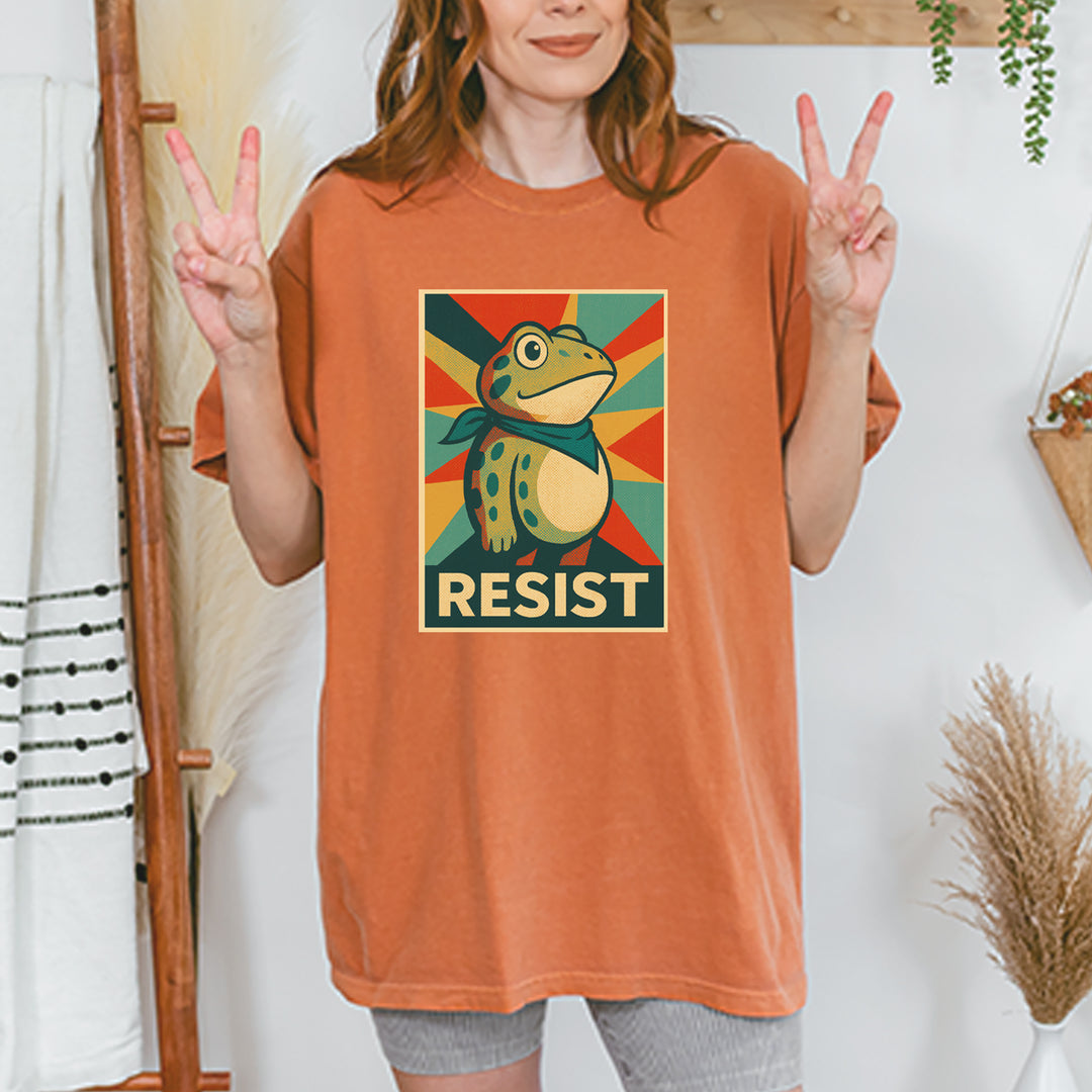 Resist Portland Protest Frog Vintage Soft Unisex T-shirt 