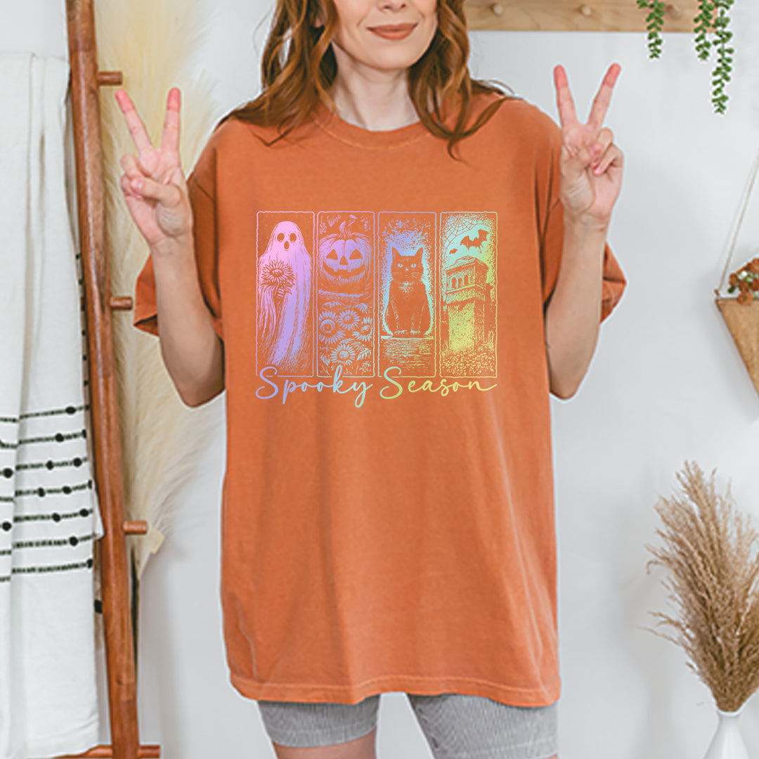 Spooky Season Cute Pastel Halloween Design Vintage Soft Unisex T-shirt 