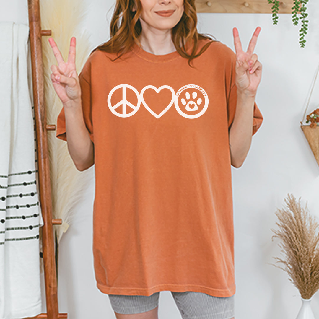Peace, Love and TLC Dog Rescue Vintage Soft Unisex T-shirt 