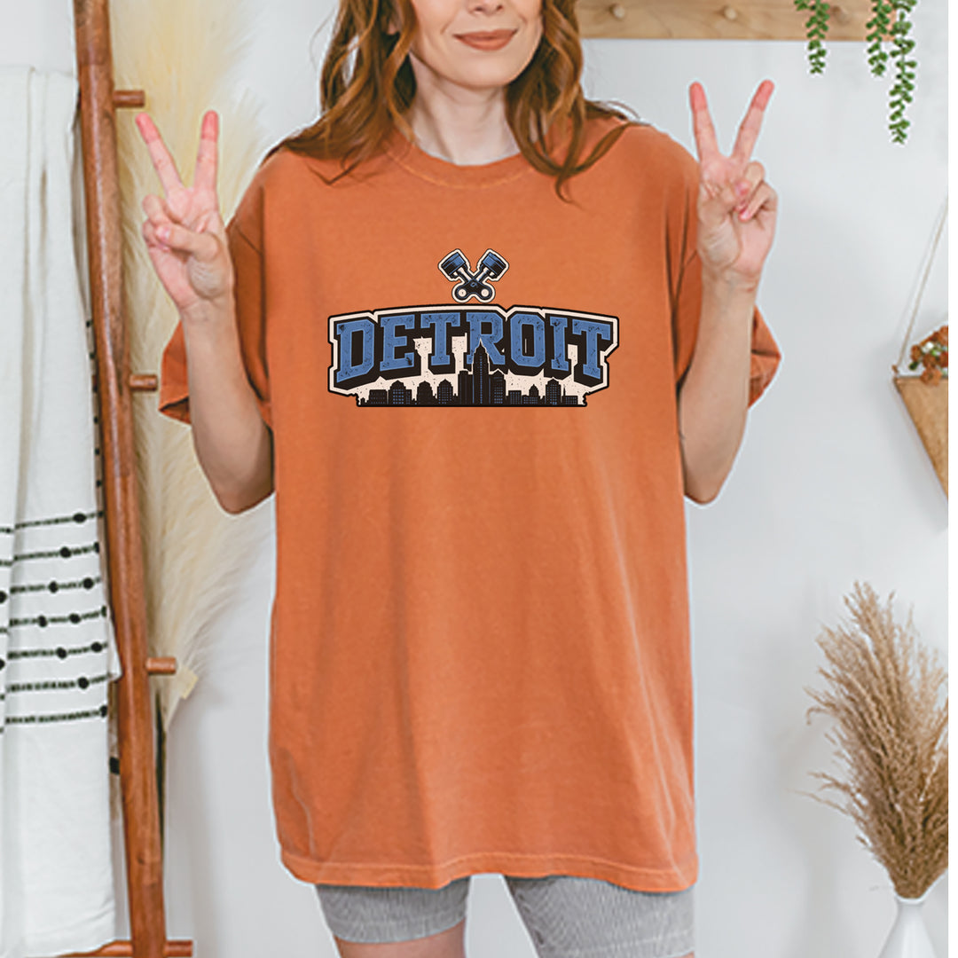 Detroit Motor City Retro Piston Vintage Soft Unisex T-shirt 