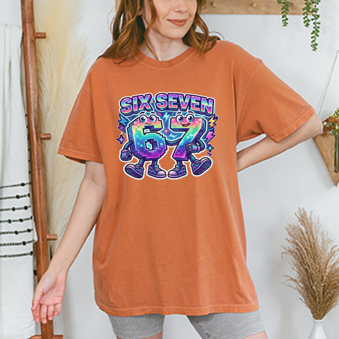 Six Seven 67 Retro Pixel Buddies Vintage Soft Unisex T-shirt 