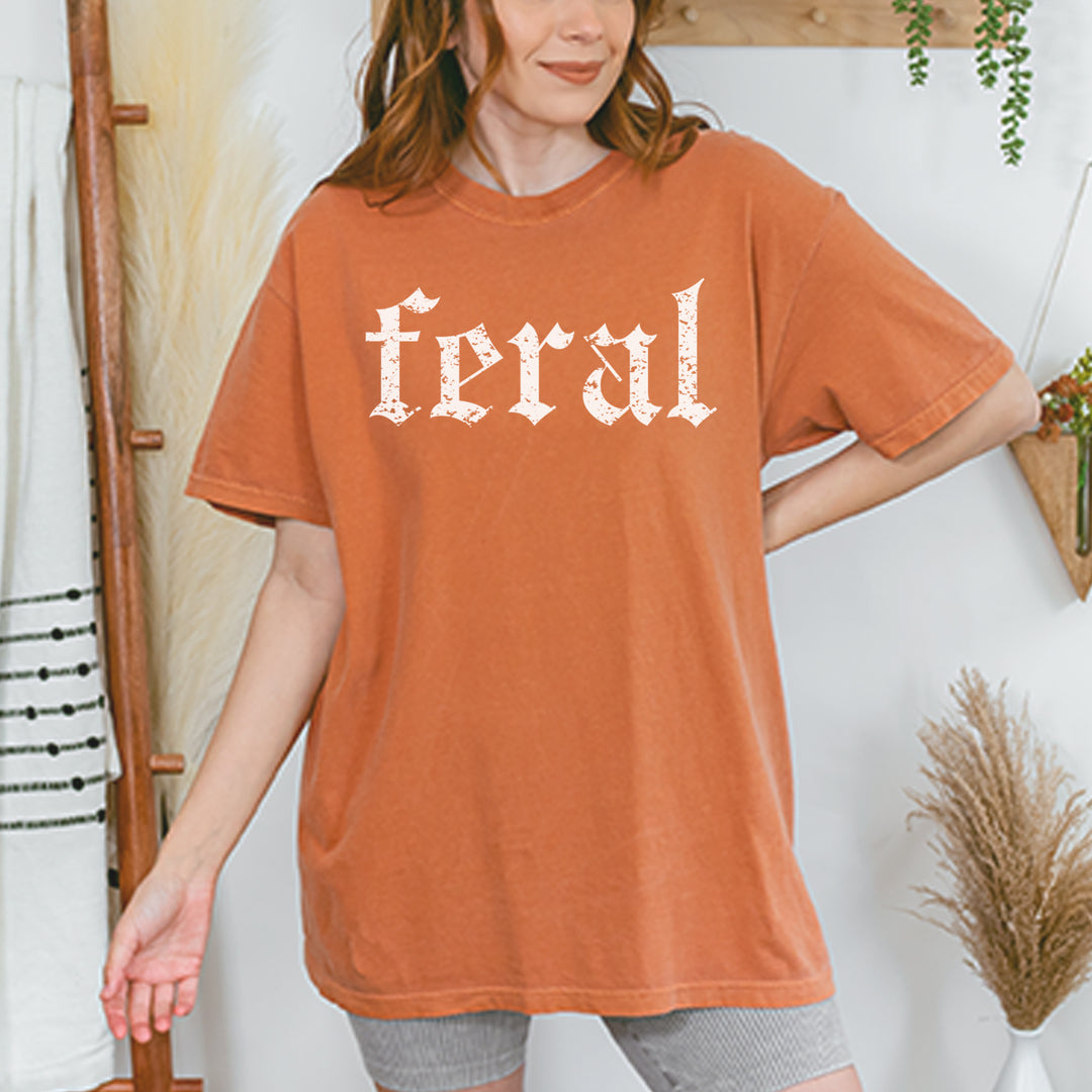 Feral Club Rat Festival Rave EDM graphic on Garment-Dyed Heavyweight Unisex T-Shirt alternate view 31