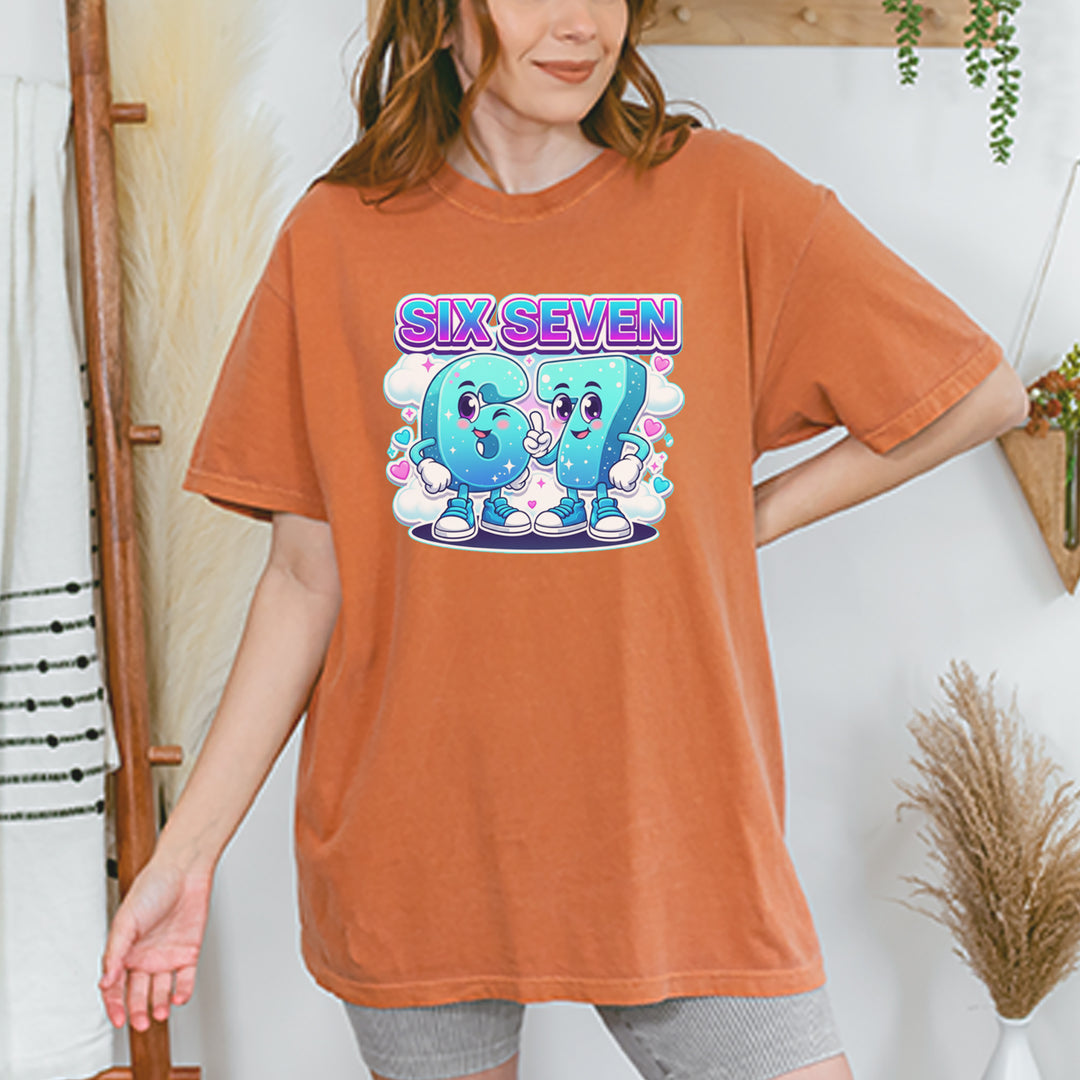 67 Six Seven Meme Kawaii Cloud Vintage Soft Unisex T-shirt 