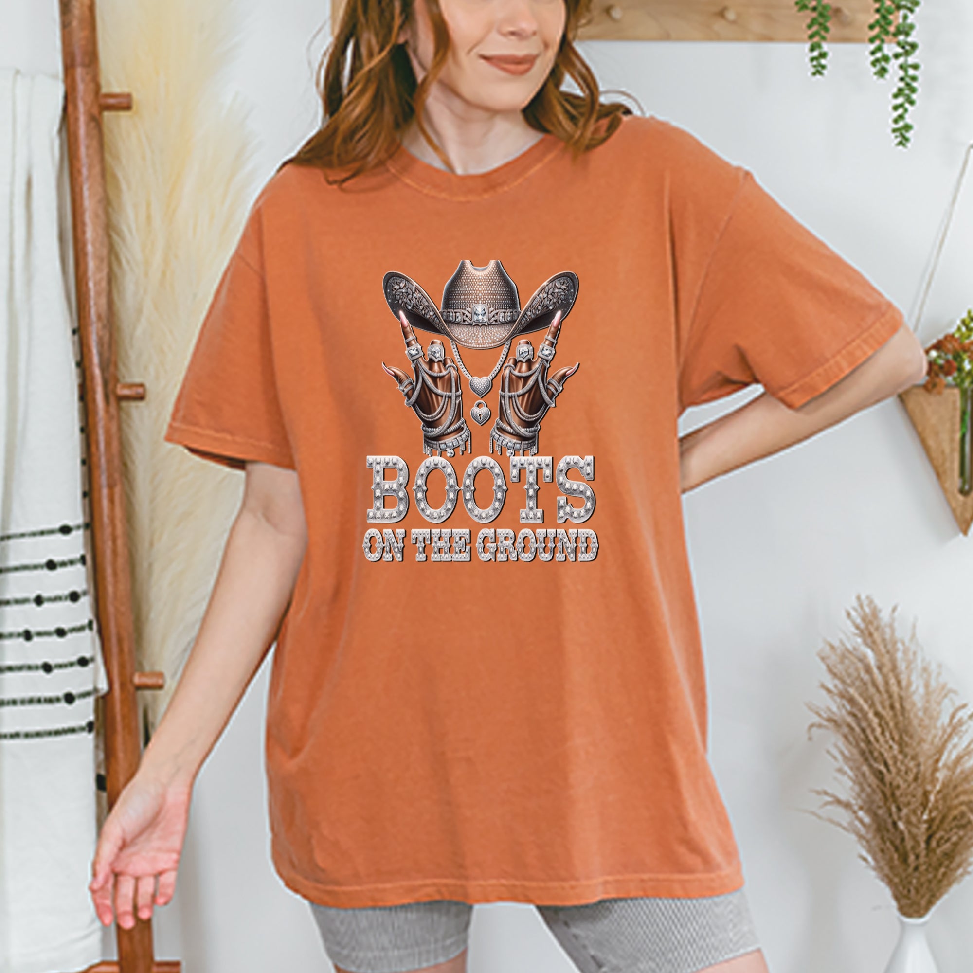 Boots On The Ground Bling Vintage Soft Unisex T-shirt 