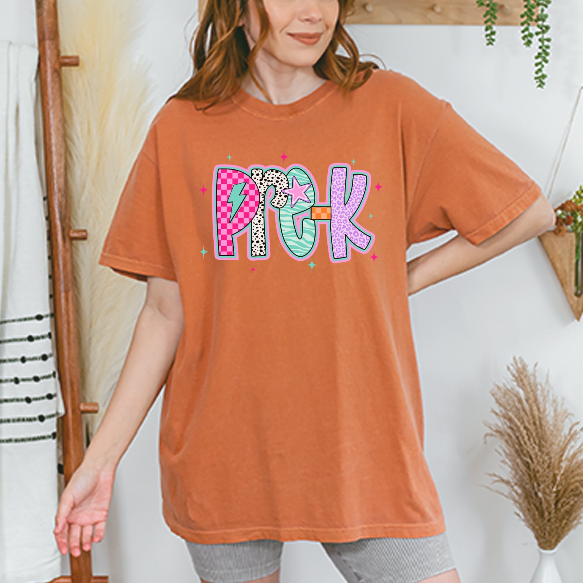 Pre-K Party Time Colorful Back to School Vintage Soft Unisex T-shirt 
