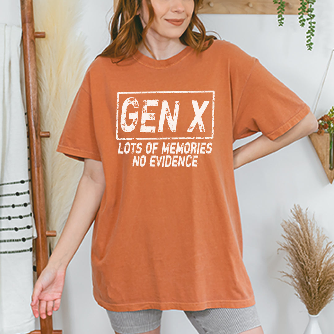 Gen X Lots of Memories No Evidence Nostalgia Vintage Soft Unisex T-shirt 