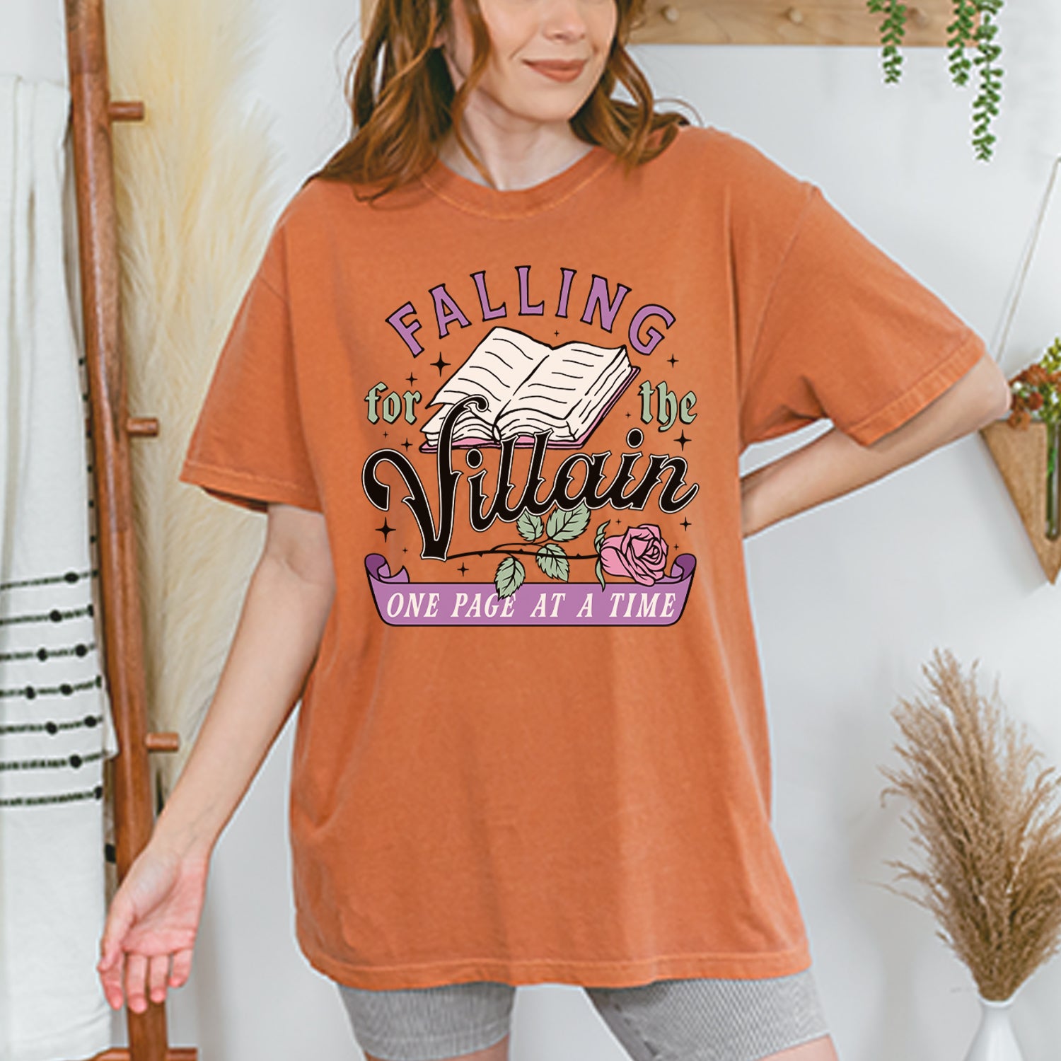 Falling For The Villain One Page At A Time Vintage Soft Unisex T-shirt 