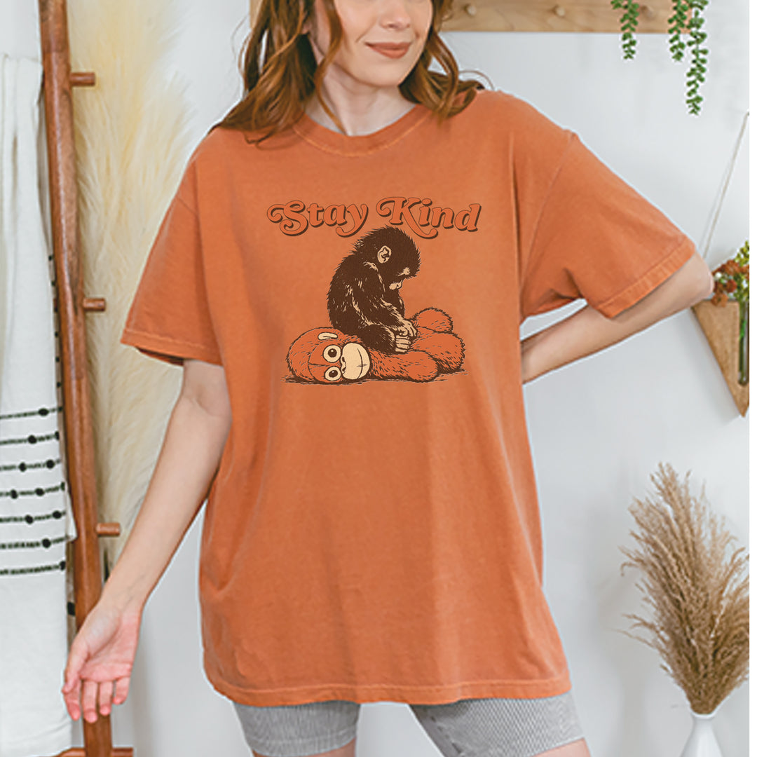 Punch Stay Kind Macaque Vintage Soft Unisex T-shirt 
