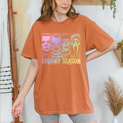 Spooky Season Horror Icons Halloween Vintage Soft Unisex T-shirt 
