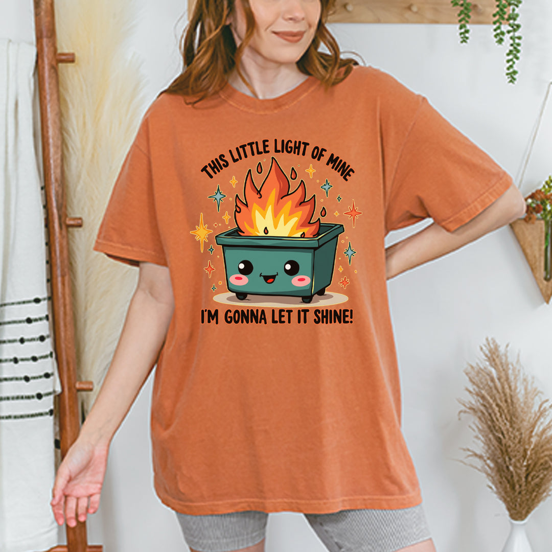 This Little Light of Mine Dumpster Fire Smile Face Vintage Soft Unisex T-shirt 
