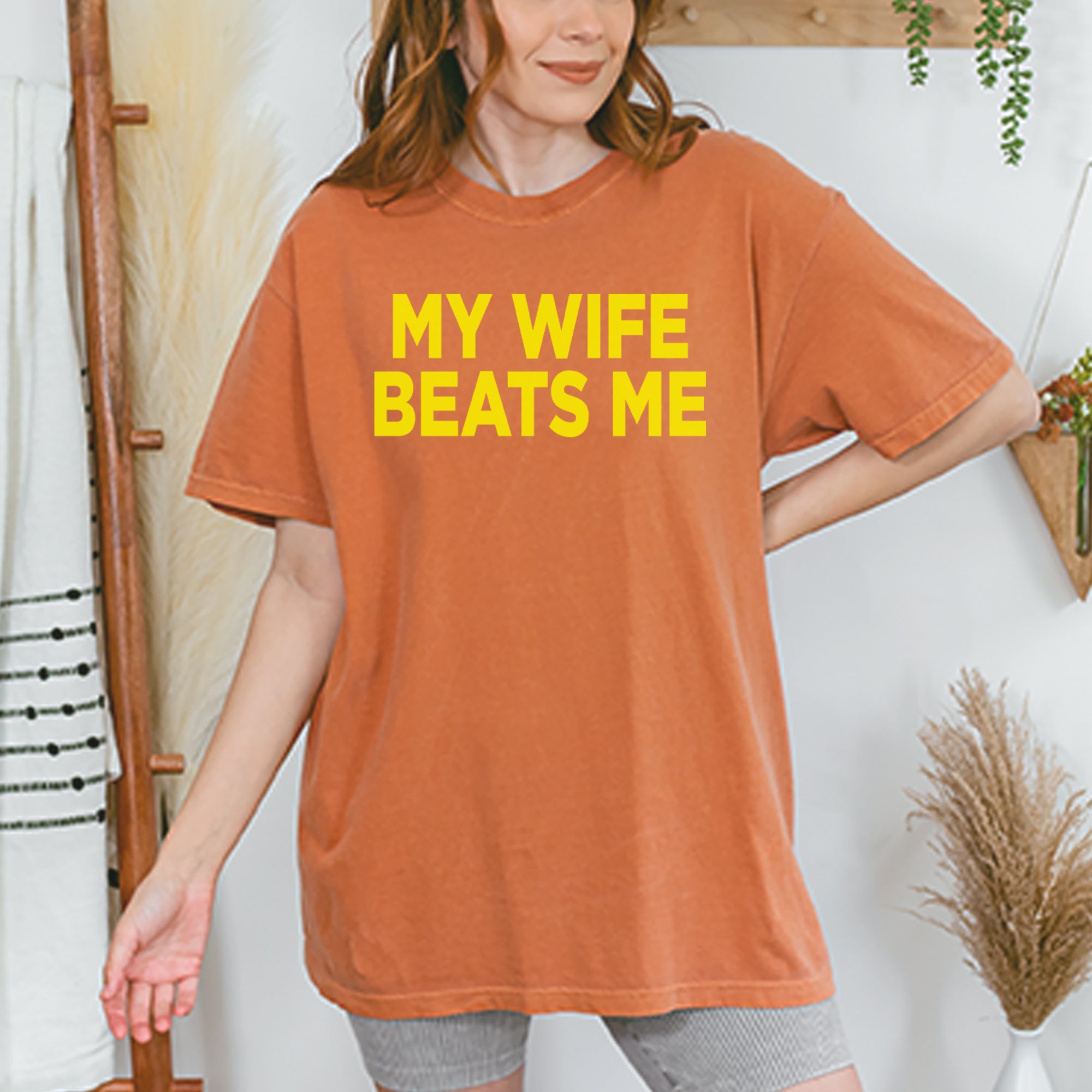 My Wife Beats Me Funny Vintage Soft Unisex T-shirt 