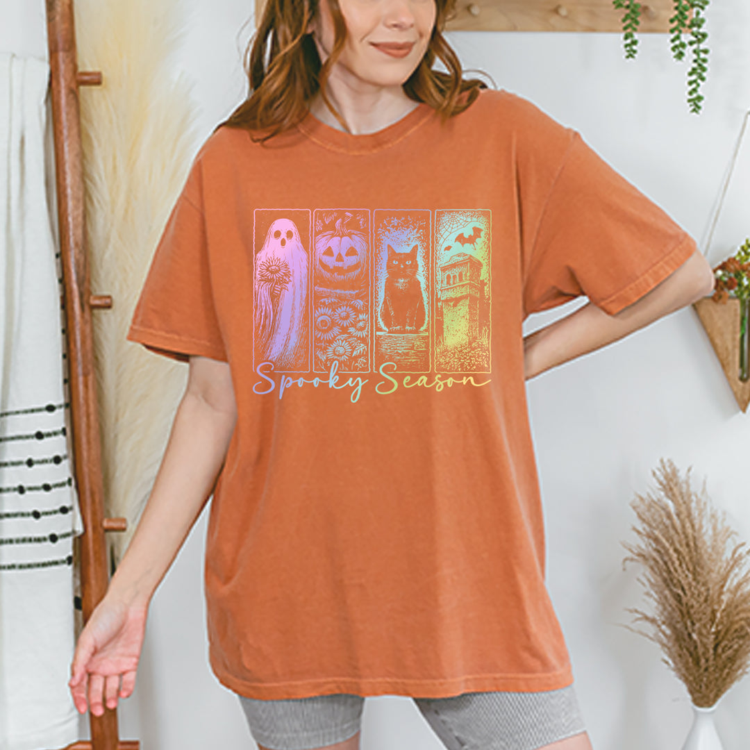 Spooky Season Cute Pastel Halloween Design Vintage Soft Unisex T-shirt 