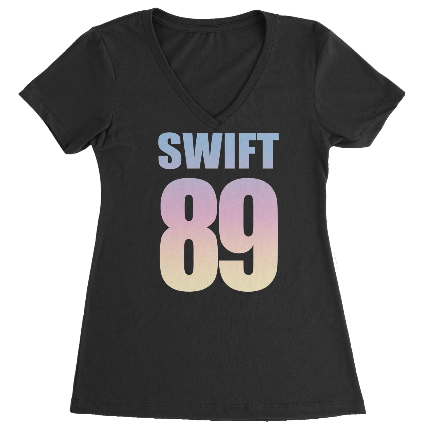 Lover Era Swift 89 Birth Year Music Fan TTPD Ladies V-Neck T-shirt Cotton Candy