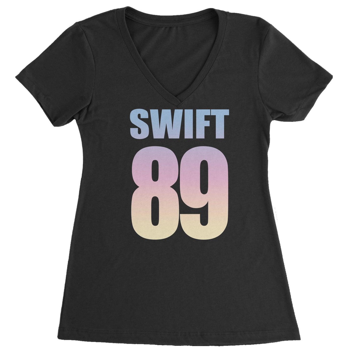 Lover Era Swift 89 Birth Year Music Fan TTPD Ladies V-Neck T-shirt Black