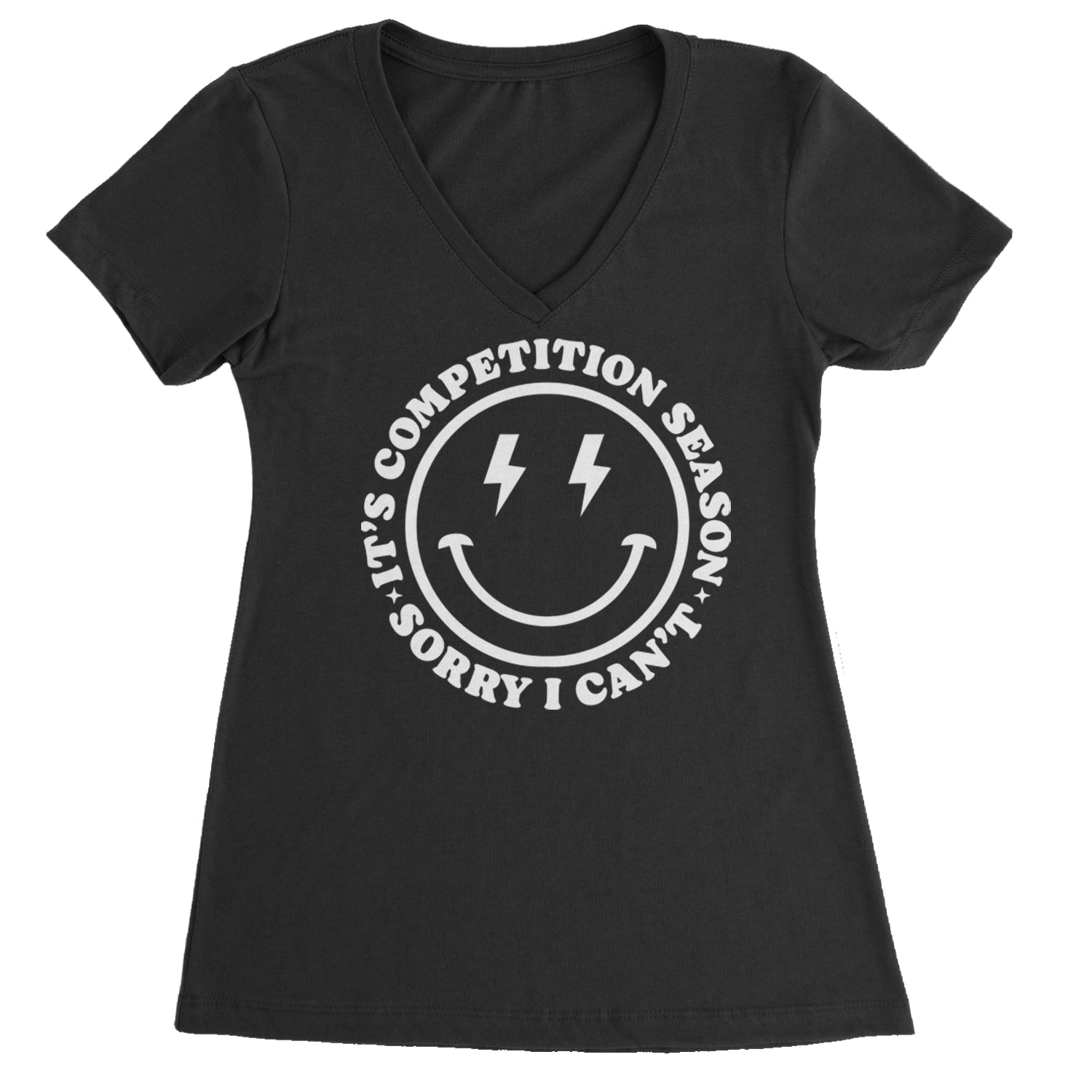 Sorry I Can't, It's Competition Season Ladies V-Neck T-shirt Black