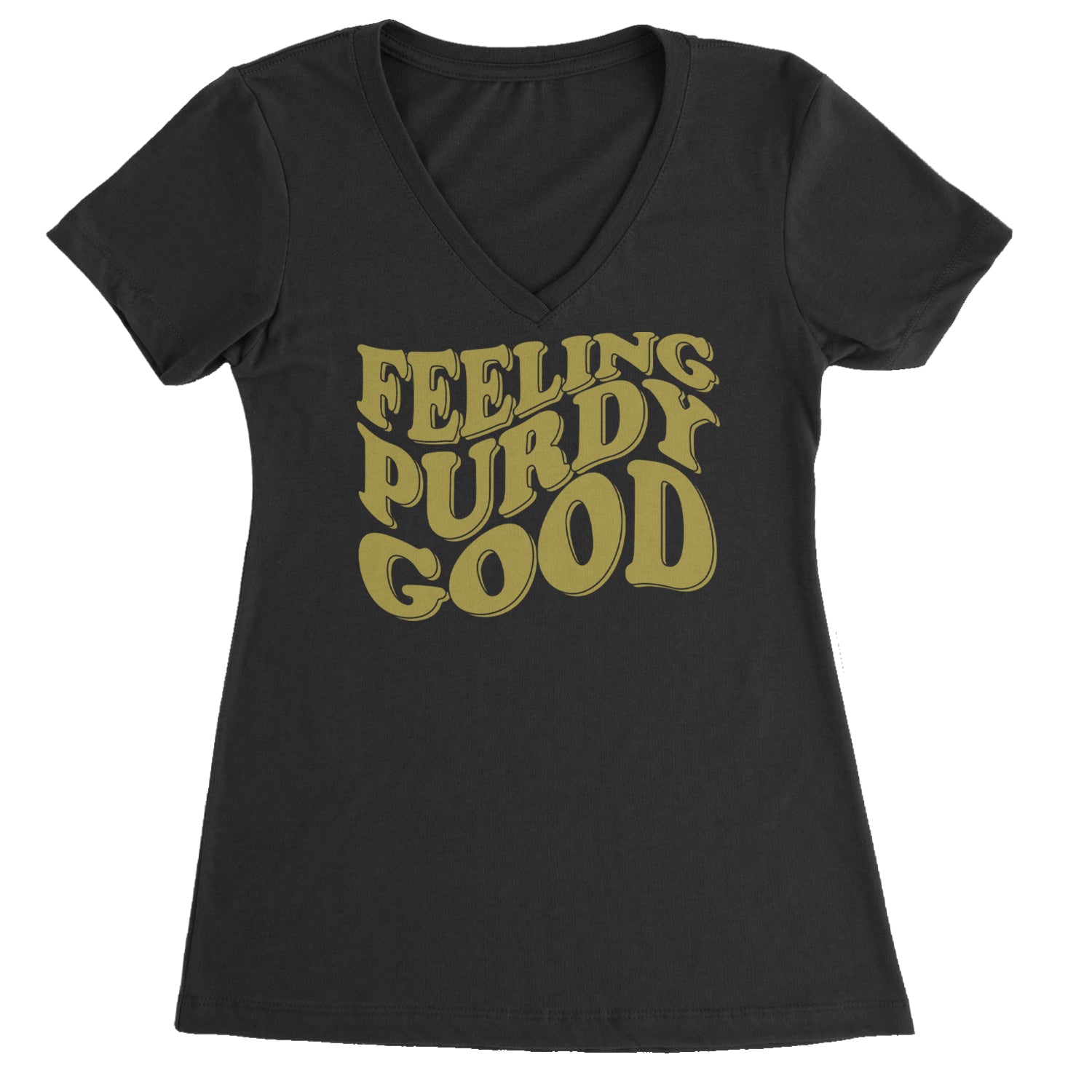 Feeling Purdy Good San Francisco Ladies V-Neck T-shirt Black