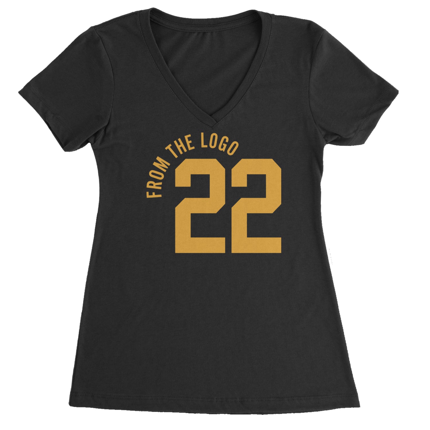 From The Logo #22 Basketball Ladies V-Neck T-shirt Black