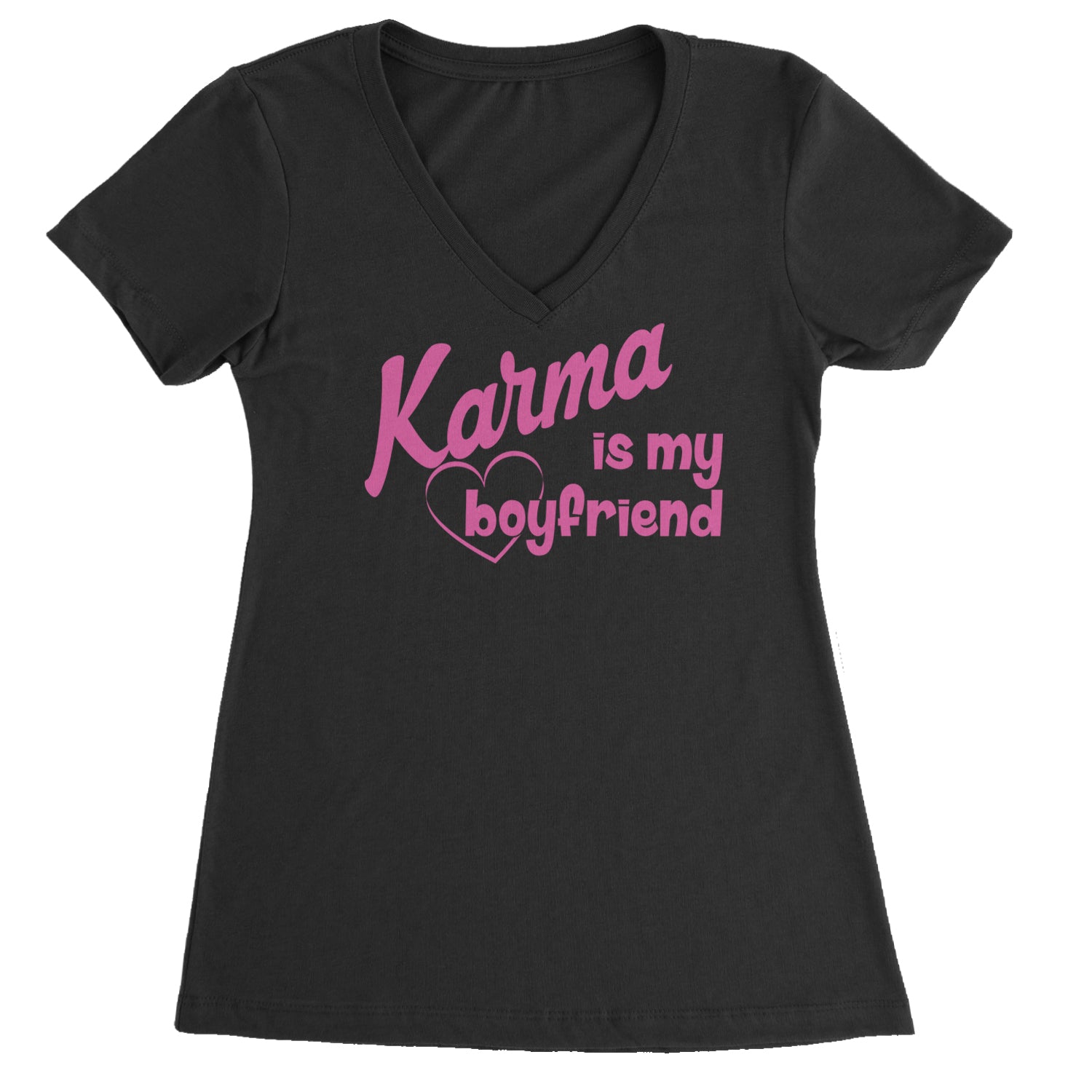 Karma Is My Boyfriend Midnight Eras  Ladies V-Neck T-shirt Heather Grey