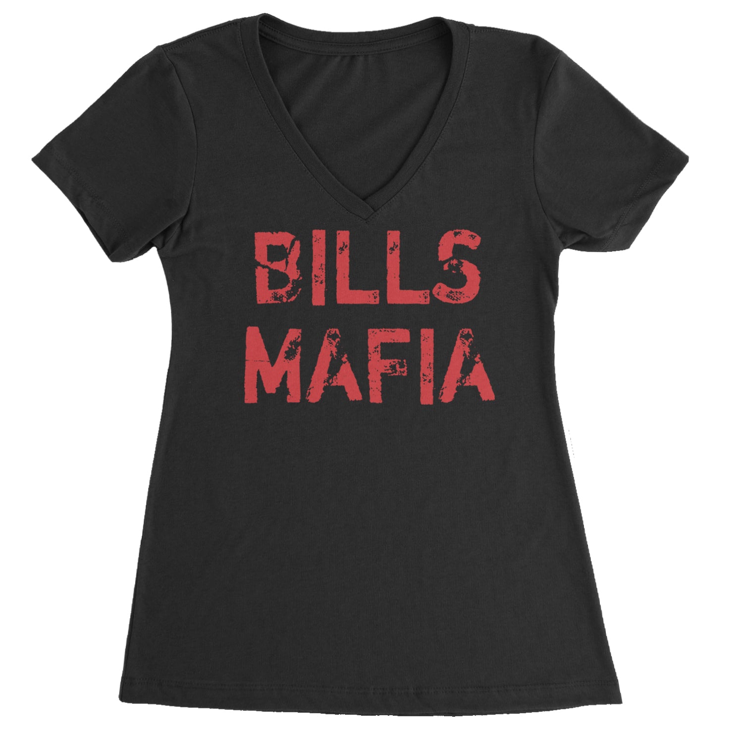 Distressed Bills Mafia Football Ladies V-Neck T-shirt Surf