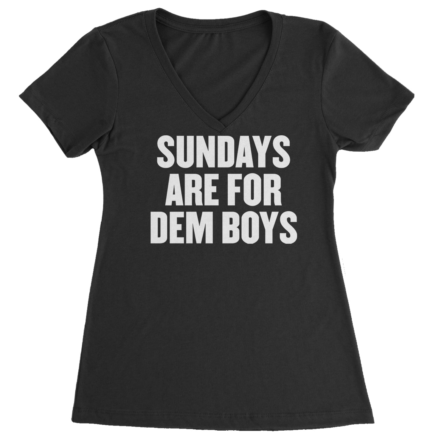 Sundays Are For Dem Boys Ladies V-Neck T-shirt Black