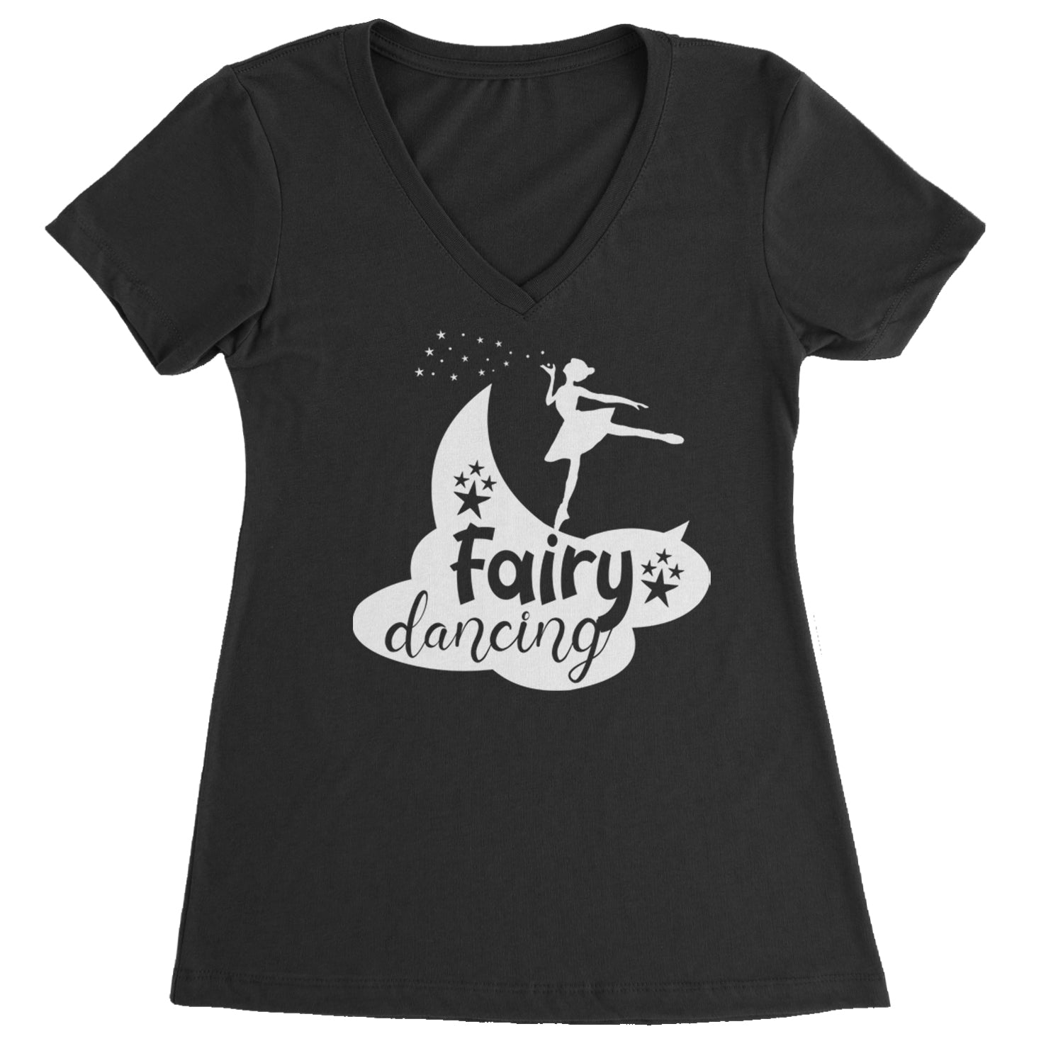 Fairy Dancing Ladies V-Neck T-shirt Black