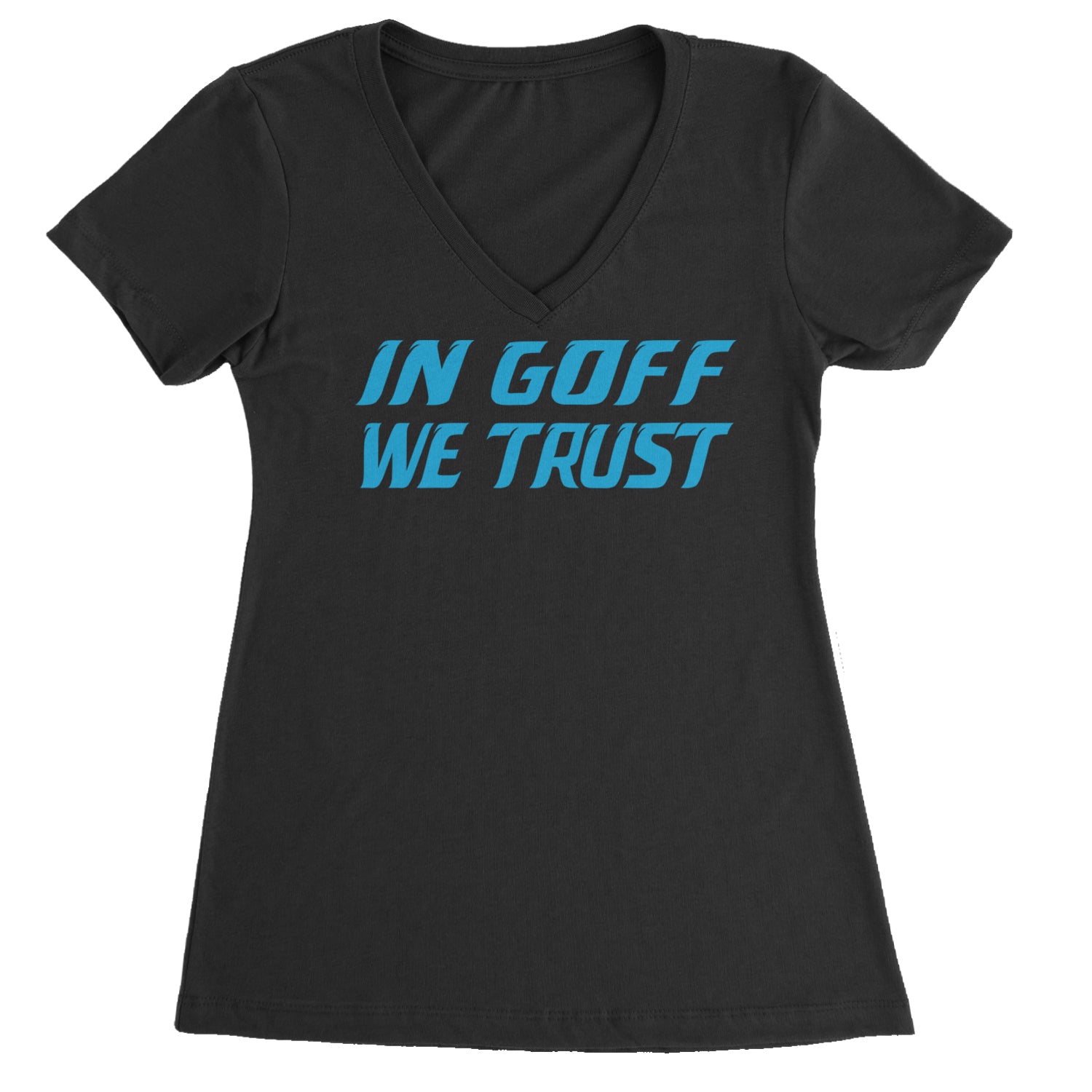 In Goff We Trust Detroit Ladies V-Neck T-shirt Black