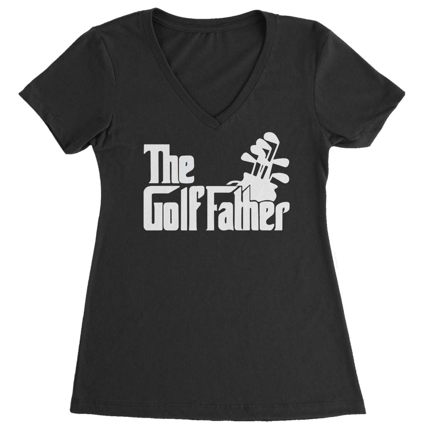 The Golf Father Golfing Dad  Ladies V-Neck T-shirt Black