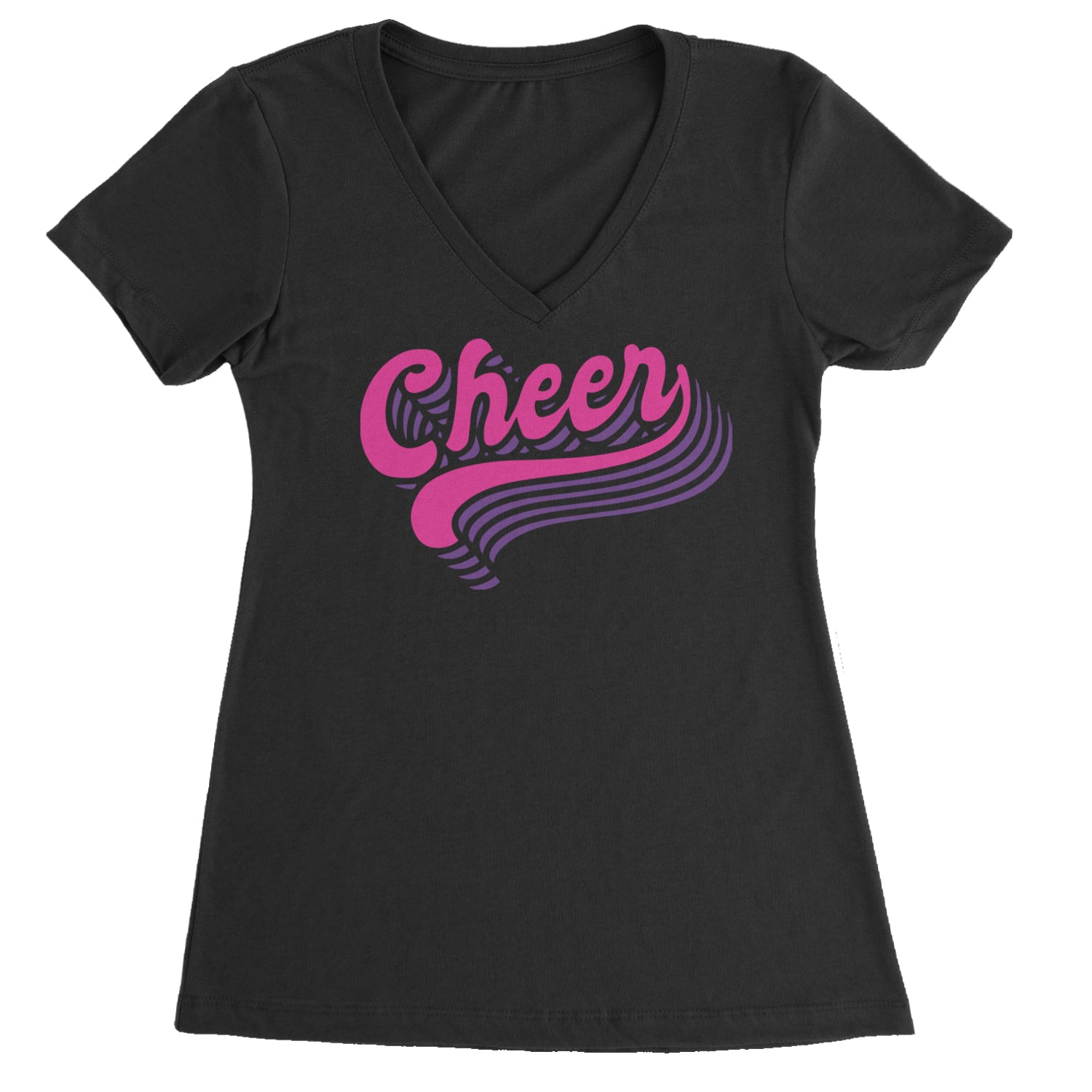 Cheer Pride Ladies V-Neck T-shirt Black