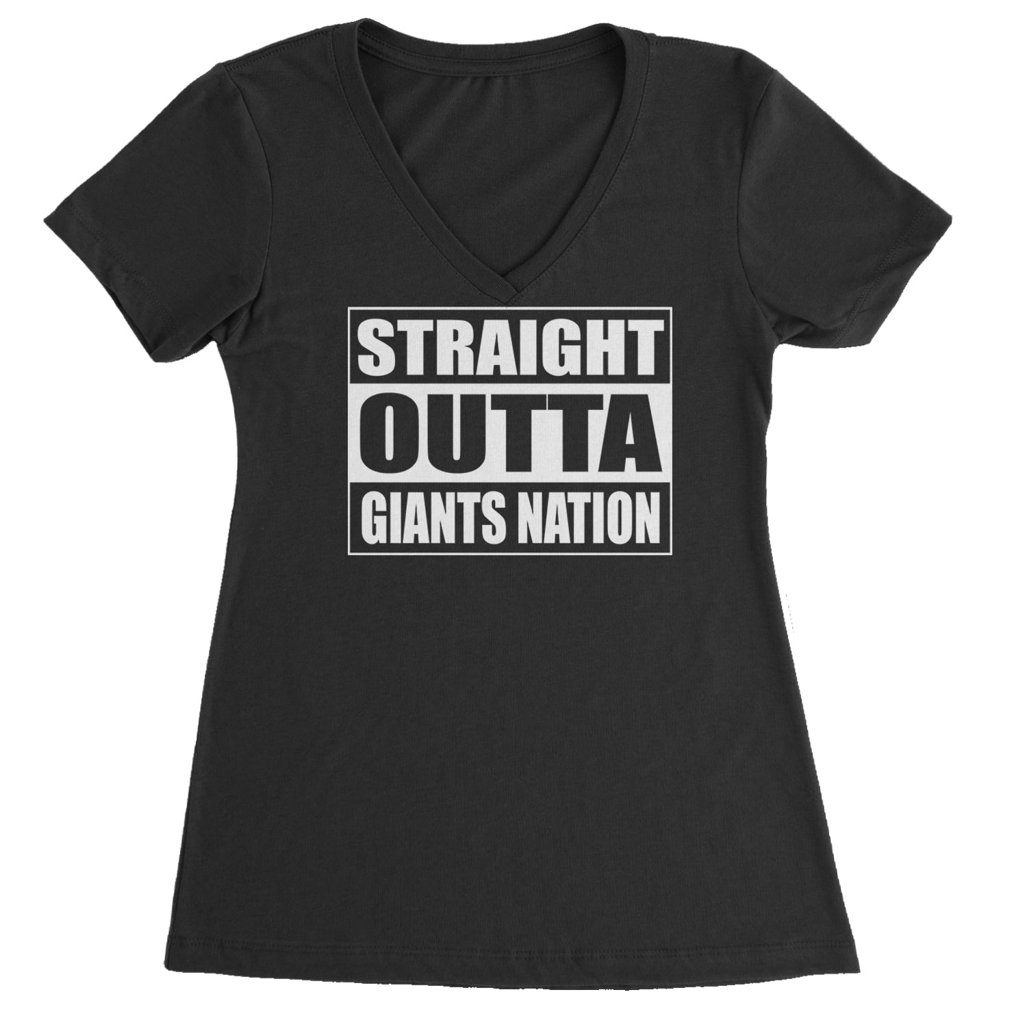 Straight Outta Giants Nation   Ladies V-Neck T-shirt Surf