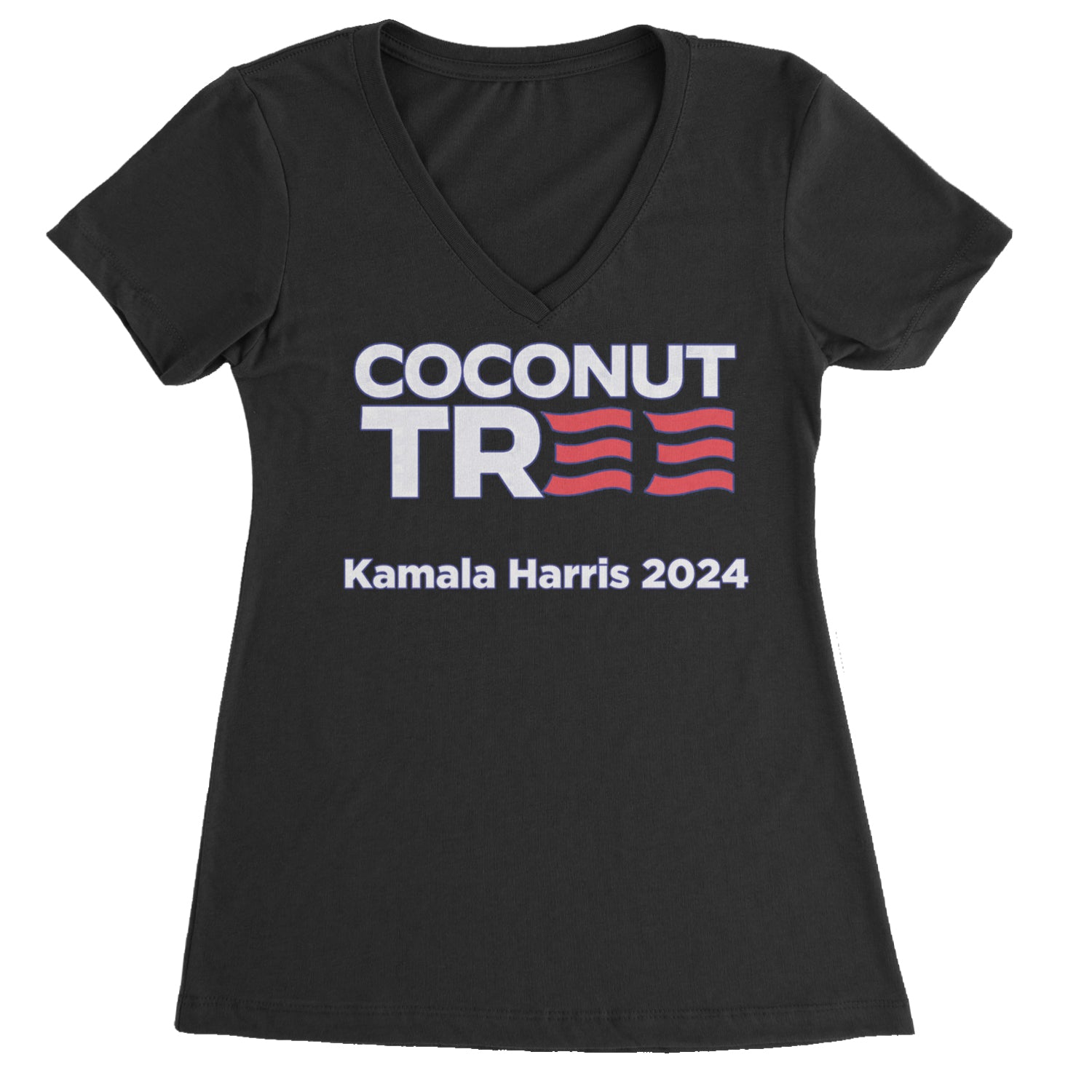 Coconut Tree - Support Kamala Harris For President 2024 Ladies V-Neck T-shirt White