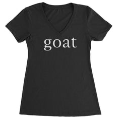 GOAT Greatest Of All Time graphic on Women's Lightweight V-Neck T-Shirt with V-neck and short sleeves