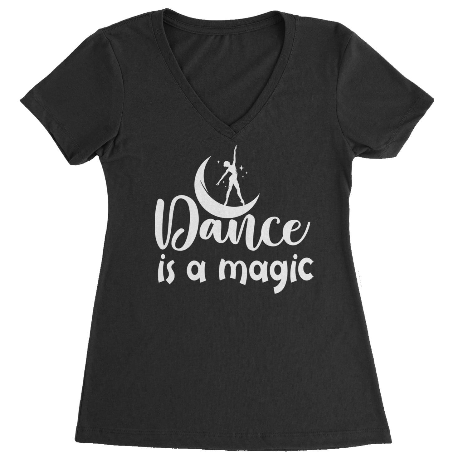 Dance Is Magic Ladies V-Neck T-shirt Black