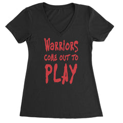 Women's Lightweight V-Neck T-Shirt with bold rally-cry text graphic on the front