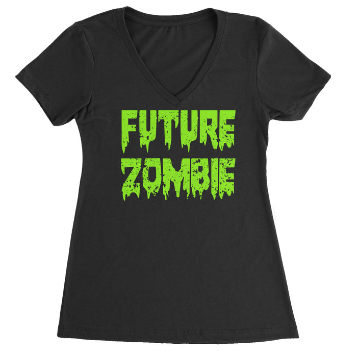Future Zombie Horror Ladies V-Neck T-shirt