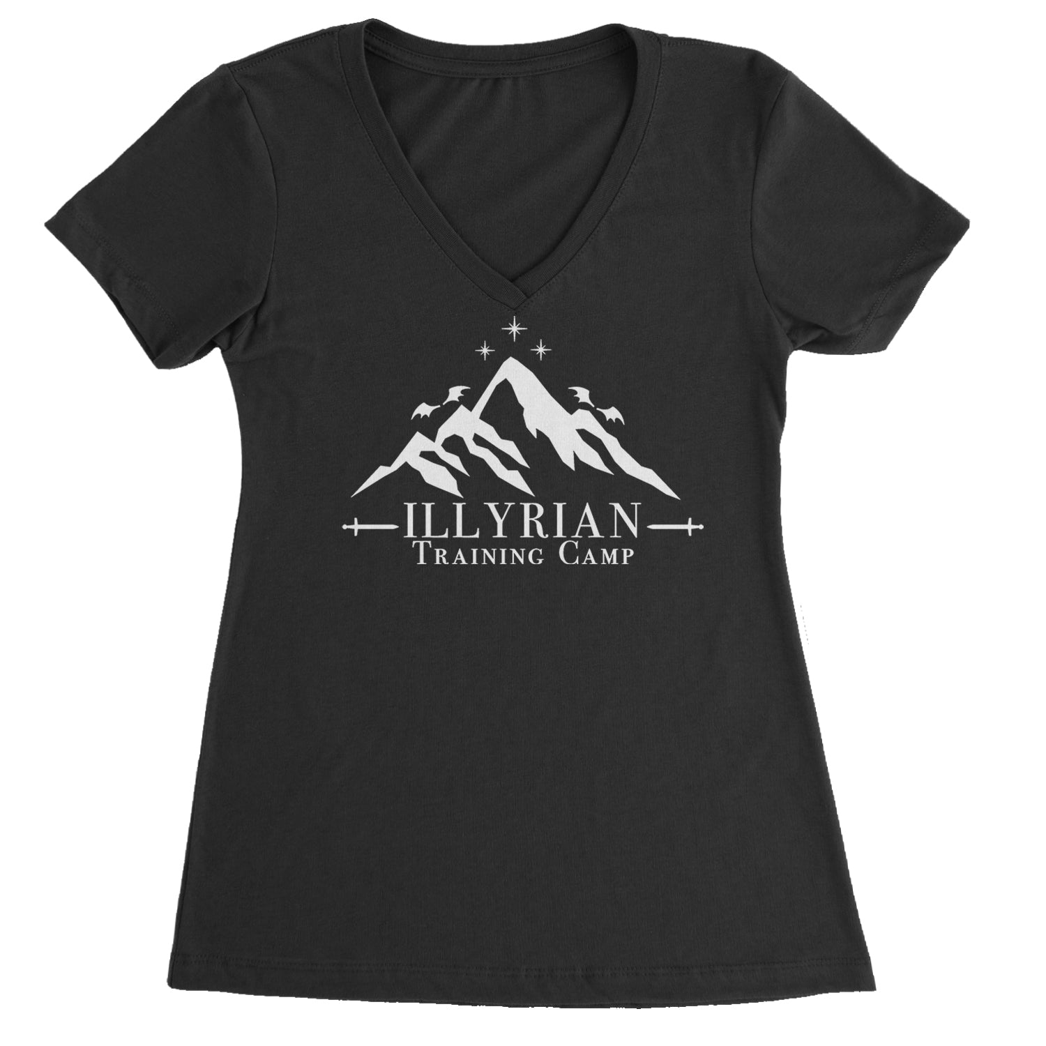 Illyrian Training Camp Night Court Ladies V-Neck T-shirt Black