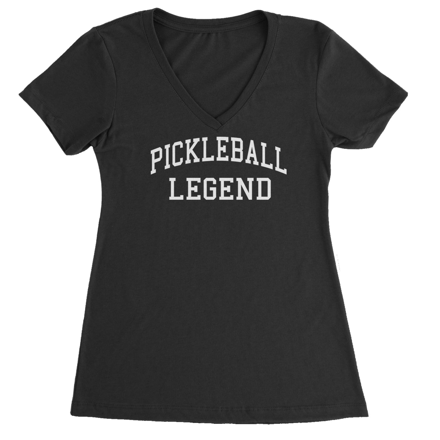 Pickleball Legend Dink Champion Ladies V-Neck T-shirt Hot Pink