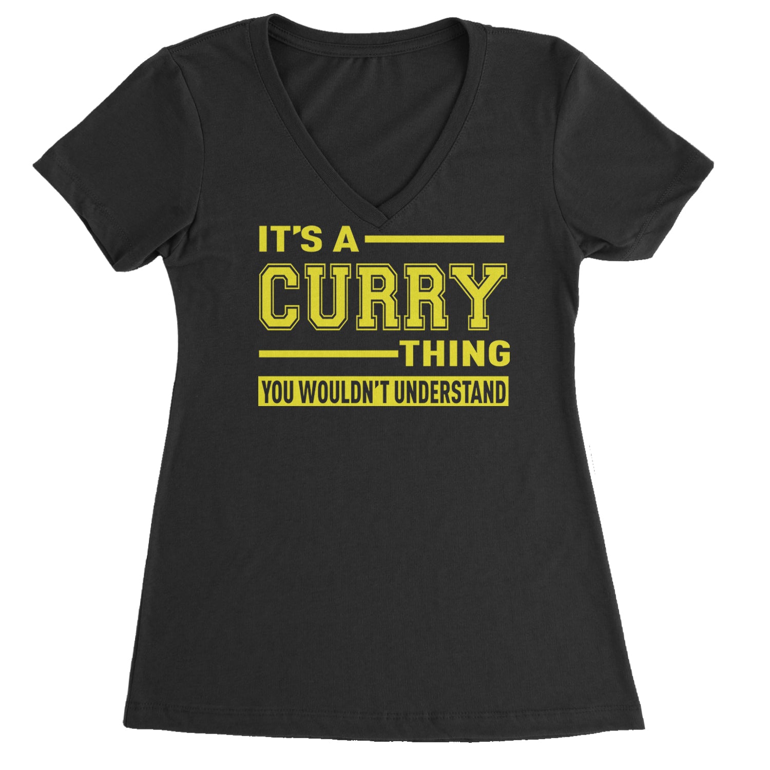 It's A Curry Thing, You Wouldn't Understand Basketball Ladies V-Neck T-shirt Black