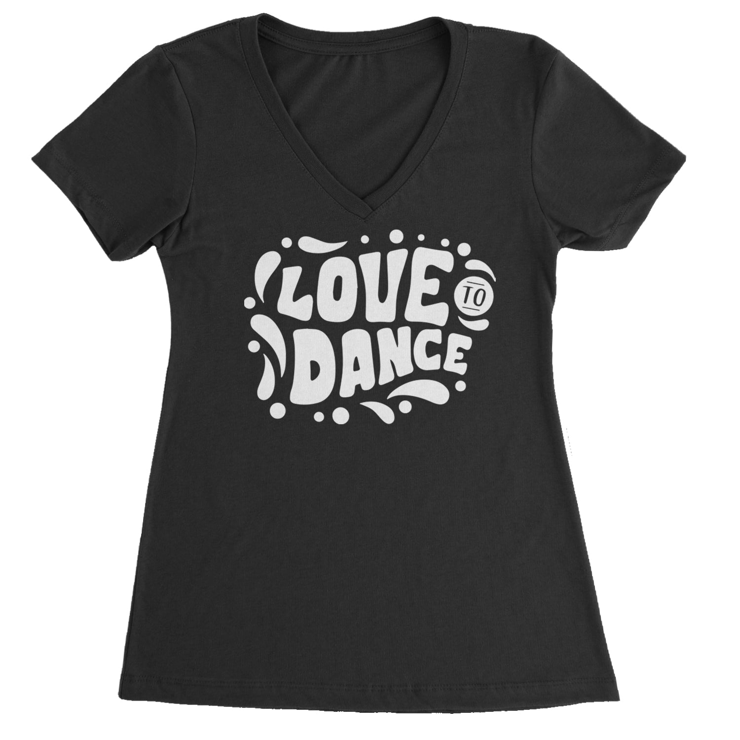 Love To Dance Ladies V-Neck T-shirt Black