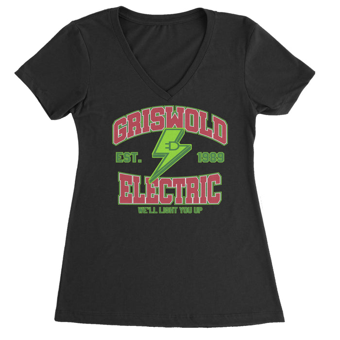 Griswold Electric We'll Light You Up Ladies V-Neck T-shirt