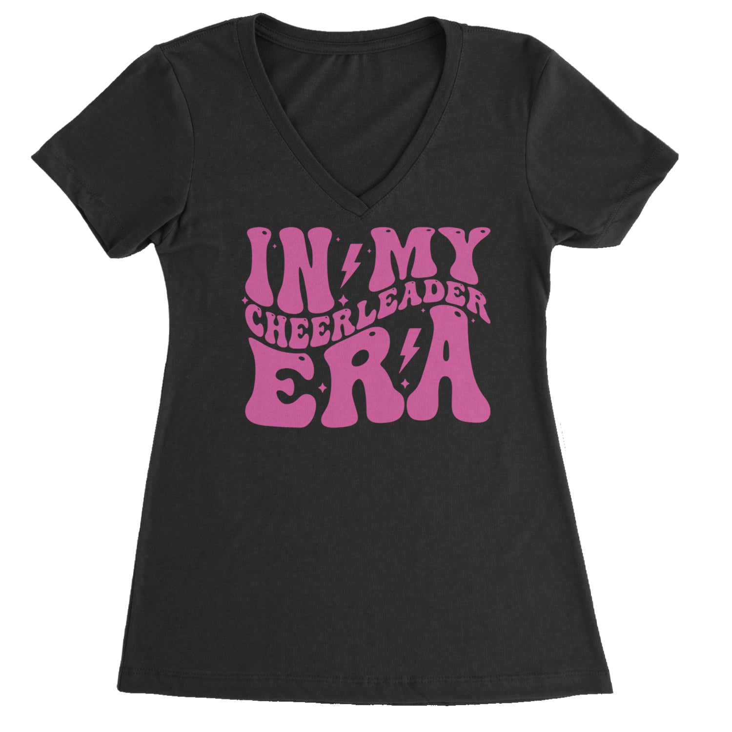 In My Cheerleader Era Ladies V-Neck T-shirt Black