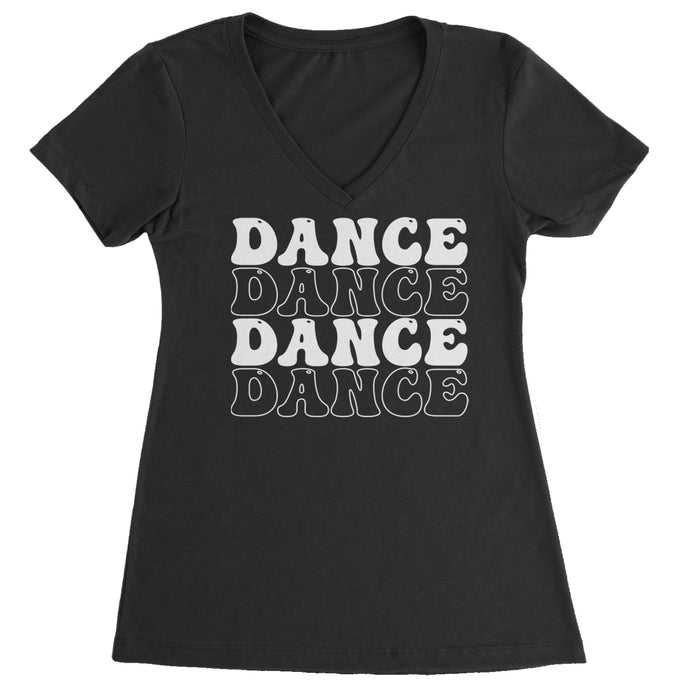 Dance Dance Dance Dance Ladies V-Neck T-shirt