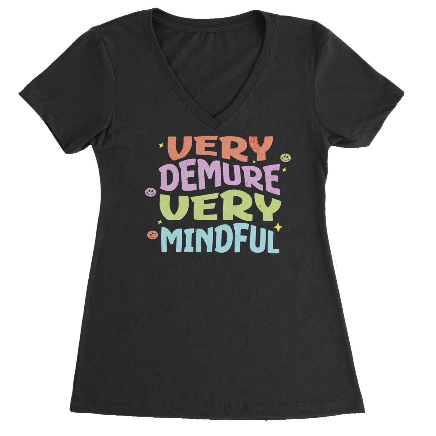 Very Demure, Very Mindful Ladies V-Neck T-shirt Cotton Candy