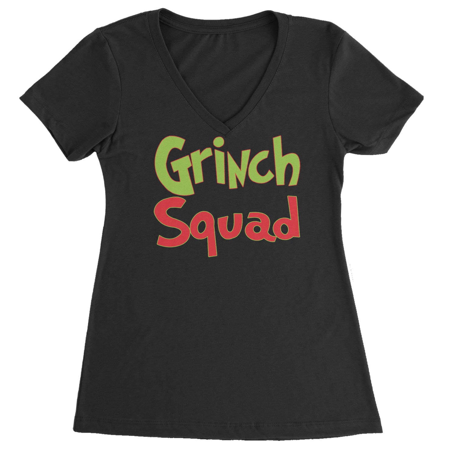 Gr-nch Squad Jolly Grinchmas Merry Christmas Ladies V-Neck T-shirt Cotton Candy