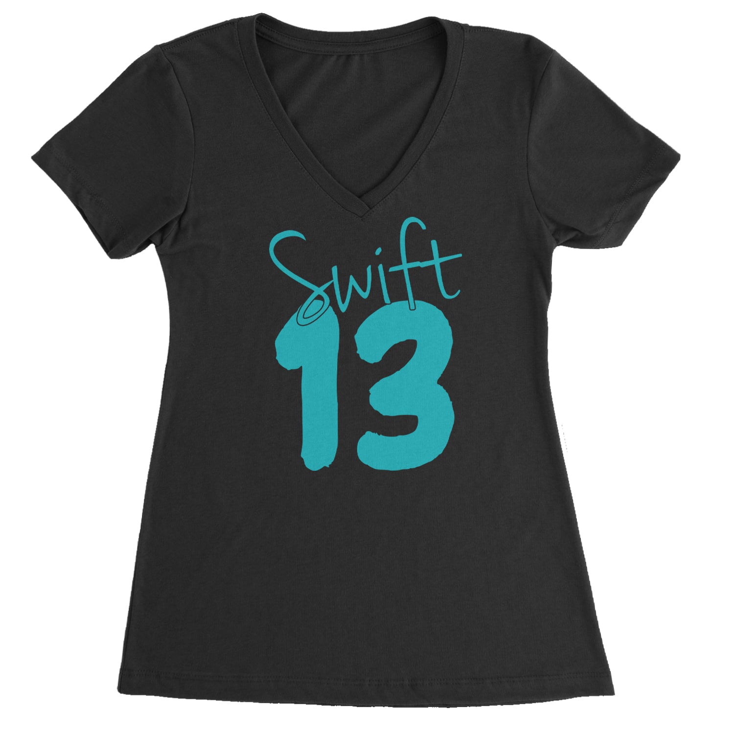 13 Swift 13 Lucky Number Era TTPD Ladies V-Neck T-shirt Black