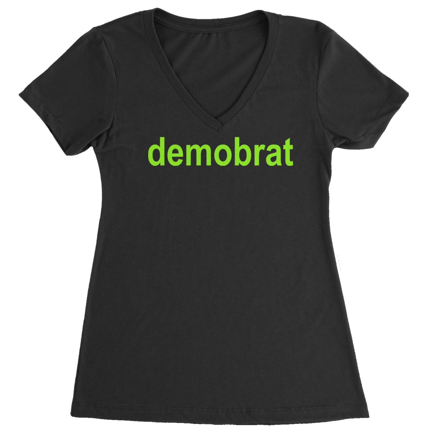 Demobrat Kamala Is Brat Vote Democrat Ladies V-Neck T-shirt Black